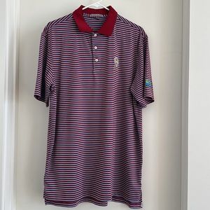 Peter Millar Striped Golf Polo Shirt L